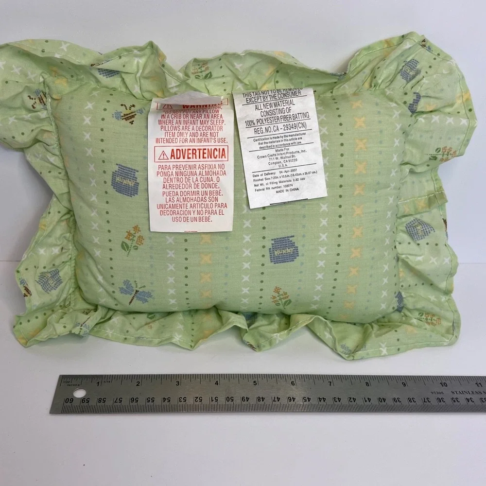 New 2008 Embordered Winne The POOH Keepsake Birth Announcement Pillow Disney